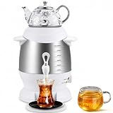 Experiencia de té versátil: diseñada para los amantes del té, esta tetera turca eléctrica es adecuada para cocinas domésticas, oficinas y áreas de servicio, lo que le permite preparar té turco, árabe, chino, ruso y griego sin esfuerzo.