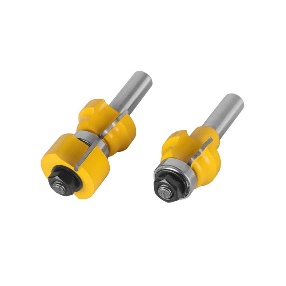 2 unidades, 8mm, 12mm, 12,7mm, marco de ventana Reversible y broca for puerta, enrutador, cortador de carburo, fresas for carpintería, fresa facial for broca de madera(2pcs 8mm Shank)
