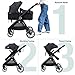 Accombe Baby Stroller, 2 in 1 Newborn Stroller Convertible Bassinet for Infant Toddler Pram with Footmuff (Black)