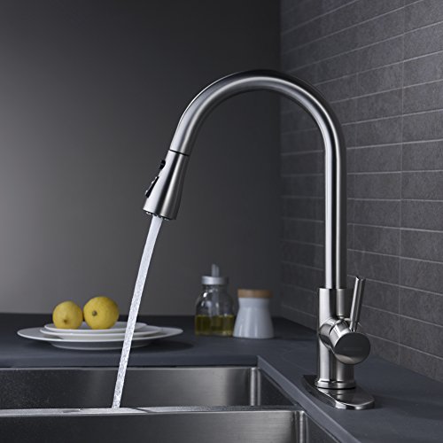 Brushed Nickel Kitchen Sink Faucet
