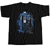 1Tee Womens Loose Fit Police Phone Box Blue T-Shirt Black Large #1