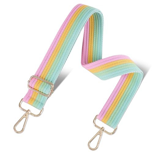 Image of chushui Purse Strap Replacement Crossbody Wide Adjustable, Retro Canvas Stripe Vintage Casual Woven with Gold Hardware 29-51 Inches for Women's Totes Handbags