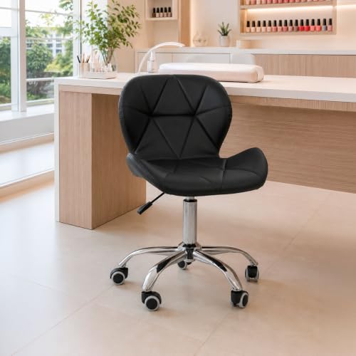 Cadeira Office Eiffel Slim Com Base Giratória E Ajustável Cor:Preto