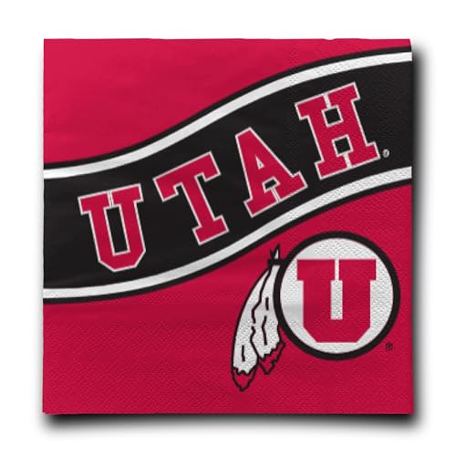 Utah Utes I Luncheon Napkins – Officially Licensed 2-Ply Party Napkins for Tailgates & Game Day Events – Pack of 16 by Westrick