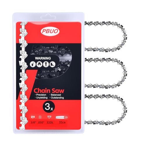 PBUO U-Series 14-Inch Chainsaw Chain 3/8" LP .050" 52DL, 3 Pack