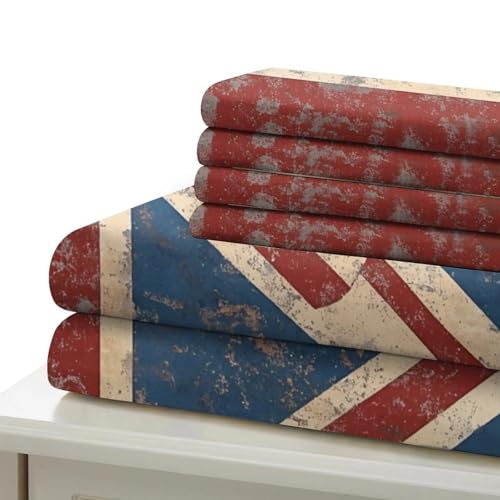 Parure de lit Union Jack microfibre lavable machine housse de couette double - 7
