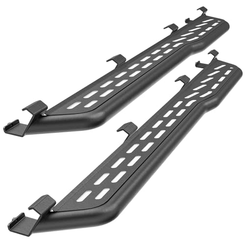 YZONA for Bronco Running Boards Side Steps Compatible for 2021 2022 2023 2024 2025 2026 Ford Bronco 4 Doors with The OEM Rock Rails (Not for Sport Model) Plates Rock Sliders Removable Nerf Bars