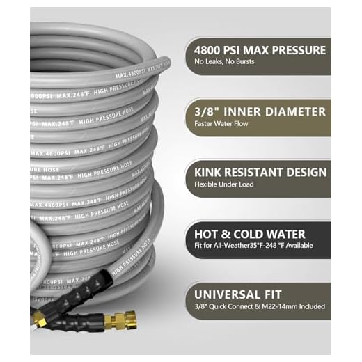 NAVOHEVEN 3/8" Pressure Washer Hose 50FT