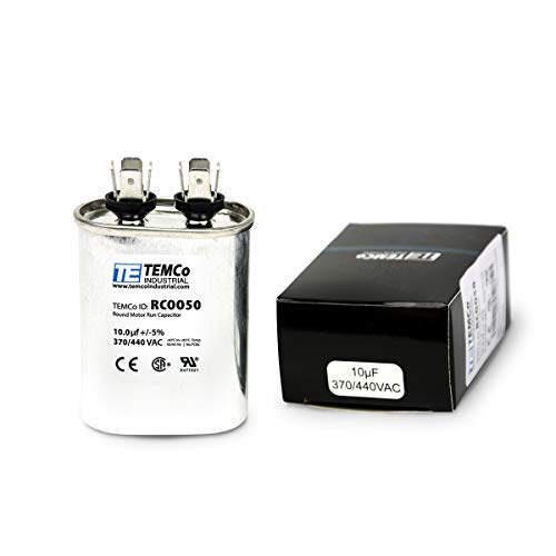 Temco 10 Uf/Mfd 370-440 Vac Volts Oval Run Capacitor 50/60 Hz Ac Electric - Lot -1 (Optional Uf/Mfd, Voltage And Lot Quantities Available) #TOP29