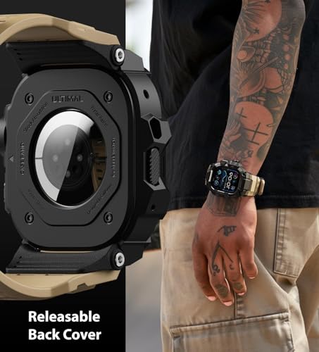Image of ULTIMAL Rugged Case with Band for Apple Watch 49mm,Compatible with Apple Watch Ultra 3 /2 /1, Military Grade Shockproof Bumper Cover for iWatch Tactical Band Men (49mm,Desert Yellow)