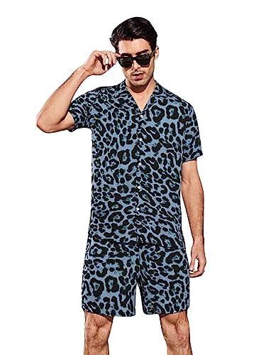 Image of DHRUVI Trendz Mens and Boys Rayon Co Ord Set | Trendy Night Dress | T Shirt and Short Set Combo Lounge | Stylish Summer Travel Wear | Matching Two-Piece for Vacation