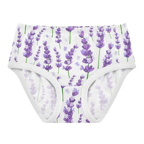 Wusikd Lavender Flowers Girls Underwears Cotton Floral Girls Briefs Soft Toddler Underwear 5T