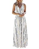 OUGES Summer Dresses for Women 2023 Maxi Dress Beach Vacation Adjustable Spaghetti Strap Dresses(Flo