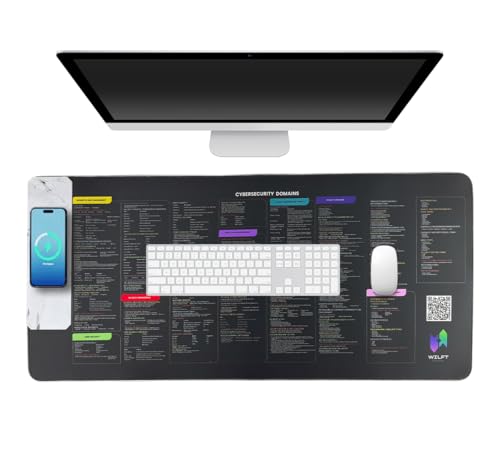 Tapis de souris de jeu RVB avec chargement sans fil blanc pour bureau CISSP CISM