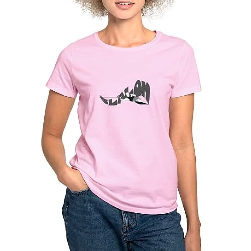 CafePress Women's Slalom Skier Light Pink T-Shirt