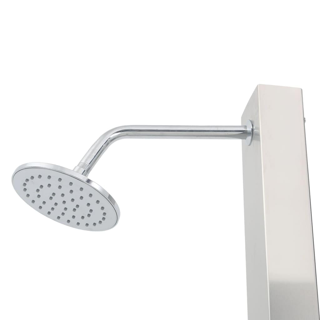 Ducha de Exterior Recta Portátil Camping Jardín Patio Terraza Aire Libre Piscina Playa Grifo Caravana Baño Metal de Acero Inoxidable