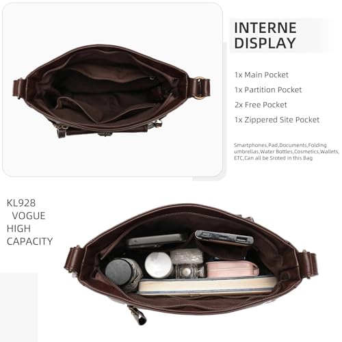Image of Crossbody Bags for Women Medium PU Leather Multi Pocket Shoulder Purses