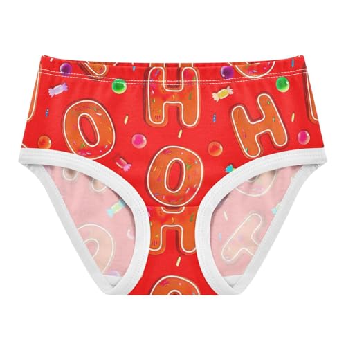 Christmas OH Gingerbread Cookies Red Toddler Underwear Floral 2t Cotton Panties for Girl Fun Print Briefs Undies Kids
