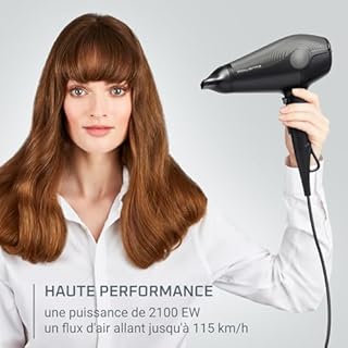 Rowenta Ultra Silence Sèche-cheveux, Silencieux, 2100 Effiwatts, Séchage rapide, Technologie ionique, Compact, Léger CV6430F0