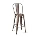 Design Lab MN Amalfi Rustic Matte Steel High Back Barstool (Set of 4)