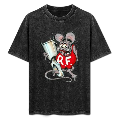 Rat Fink Men's Cotton Fashion Performance Basic Short Sleeve Size T-Shirt Black XL