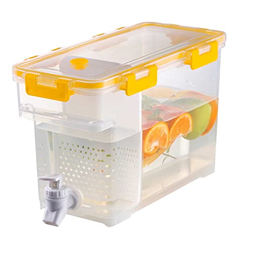 Sogaml Dispensador de bebidas 3.5 plástico, dispensador de bebidas para nevera con espita, dispensador de bebidas transparente, contenedores de agua para nevera Cover