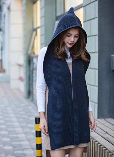 Cagoule cache-oreilles uni femme avec écharpe d'hiver #YIF1182 - 2