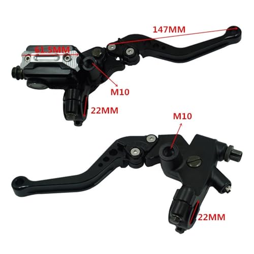 Palanca de freno de motocicleta en aluminio de 22 mm con alta resistencia al desgaste rojo 5