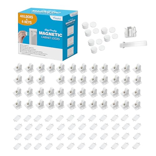 Image of Vmaisi Magnetic Cabinet Locks for Babies (Standard, Count, 48.00)