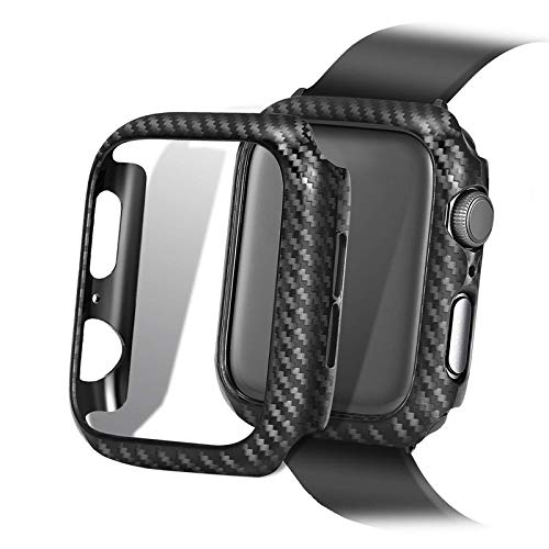 MXVOLTMXVOLT Compatible with Apple Watch 42MM Carbon Fiber Texture Hard PC Frame Case High-Gloss Weave Finish Protective Bumper Case Cover Iwatch Case for iWatch Series 3 2 42mm