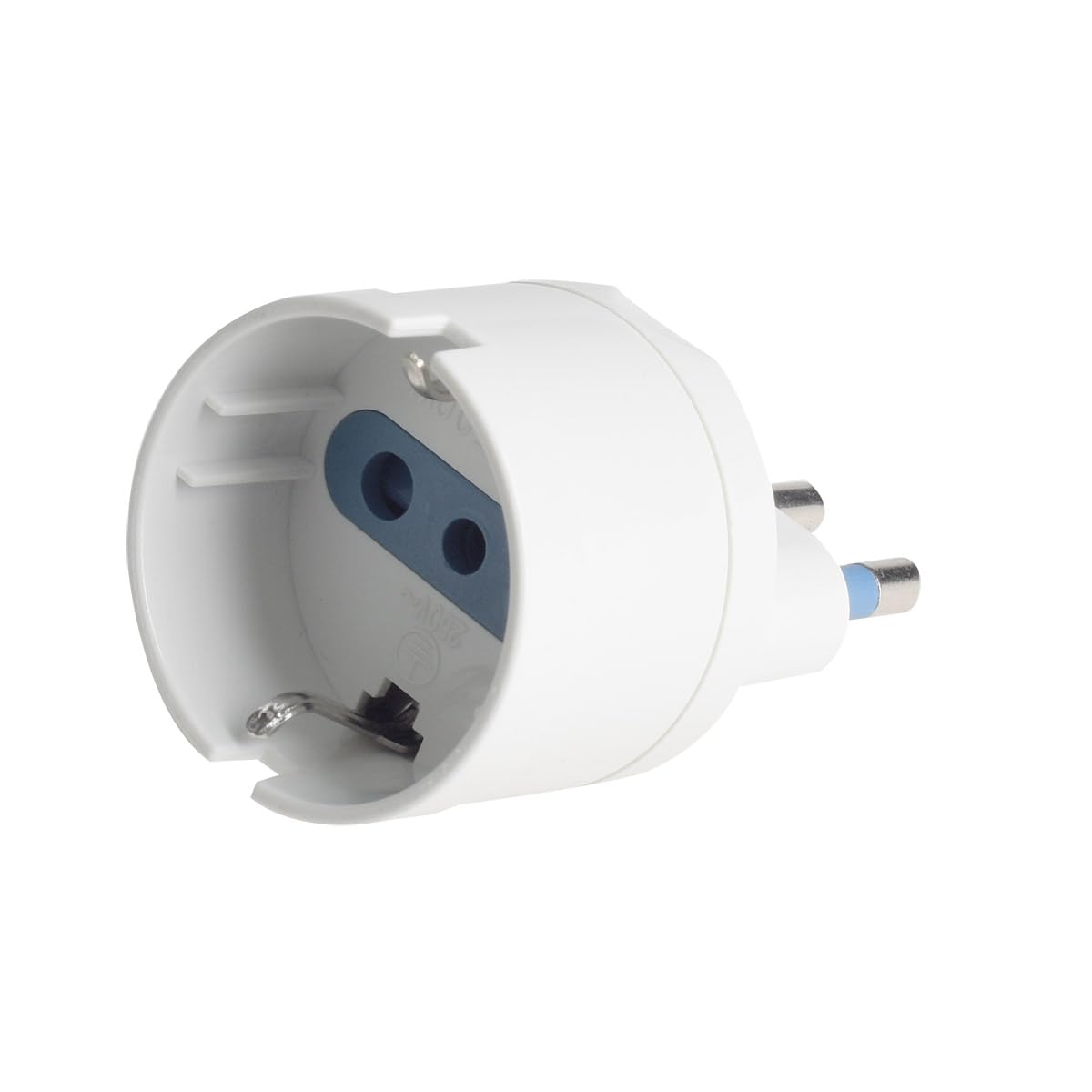 Adapter podróżny z gniazdem Schuko 10A/16A 2P+T na wtyczkę elektryczną 16A 3-pinowy, adapter dwufazowy do włoskiego mocowania 16A (25 sztuk, biały)