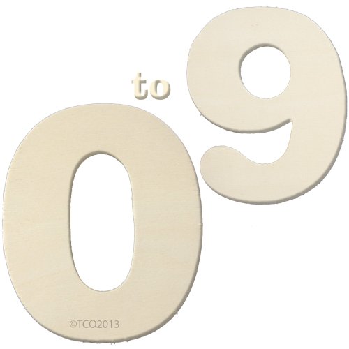 Wooden Number Set 0-9 (1/8" Thick 4" Long About 3-1/4''Wide) Numbers â€œ0 to 9â€ Unfinished Plywood Numbers (10 Numbers)