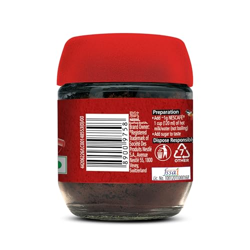 Image of NESCAFE Classic Instant Coffee Powder | Great start to your morning | 100% Pure Coffee | 24g Jar