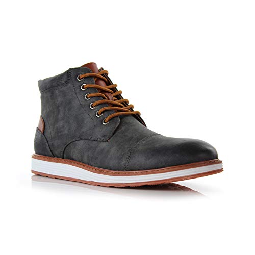 Ferro Aldo Birt MFA506027 Mens Memory Foam Casual Mid-Top Sneaker Desert Vegan Leather Chukka Boots