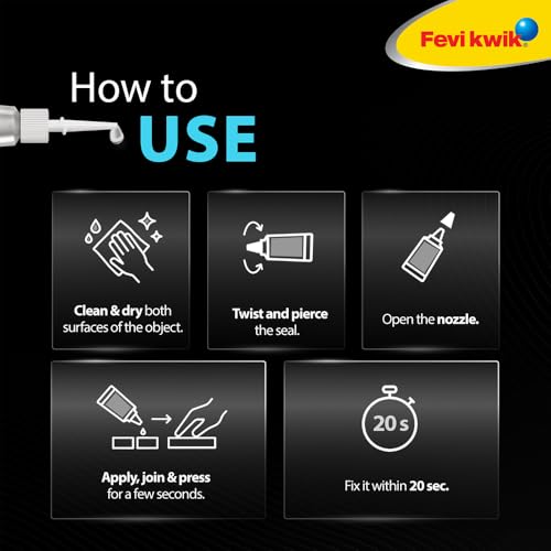 Image of Fevikwik Advanced 3 GM (Pack of 3) | Instant glue for repair | Water-proof glue| Shock proof | Long lasting bonds
