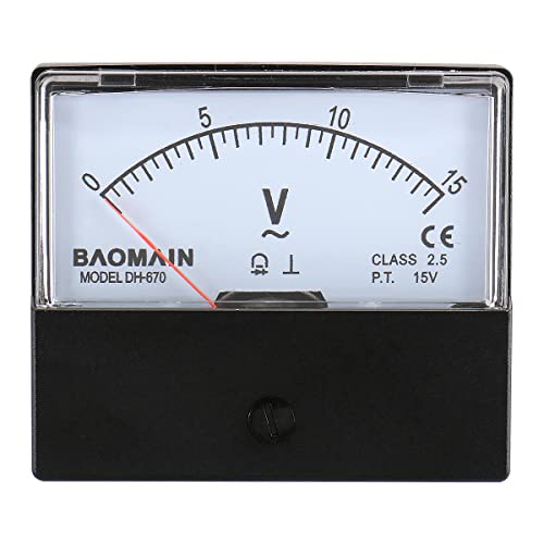 BAOMAIN DH-670 AC 0-15V Class 2.5 Analog Panel Volt Meter