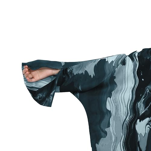Image of Muslim Prayer Cardigan Tie-dye Printed Abaya Maxi Robe for Women | Tie-dye, Open front, Satin Fabric