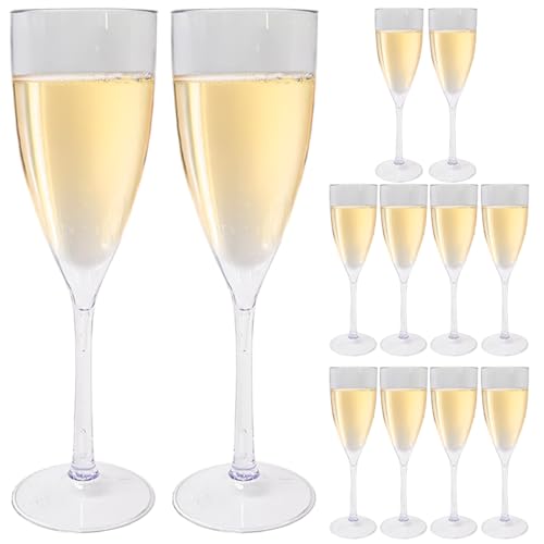 Kit Taças de Champanhe Espumante em Acrílico Premium Transparente 180ml (12)