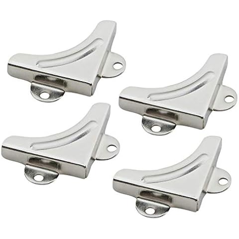 4 x Mirror Corner Brackets Nickel Wall mounting Hanging Gyms Bathrooms Angle Bracket Mirror Hanging Kit - Citystores Cover