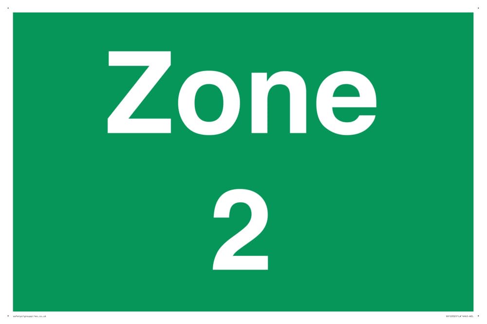 Zone 2 Sign - 600x400mm - A2L