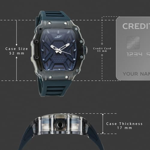 Image of SF Maiden Voyage Sport Watch Quartz Analog with Blue Dial Blue Silicon Strap Watch for Men - 77178PP07W