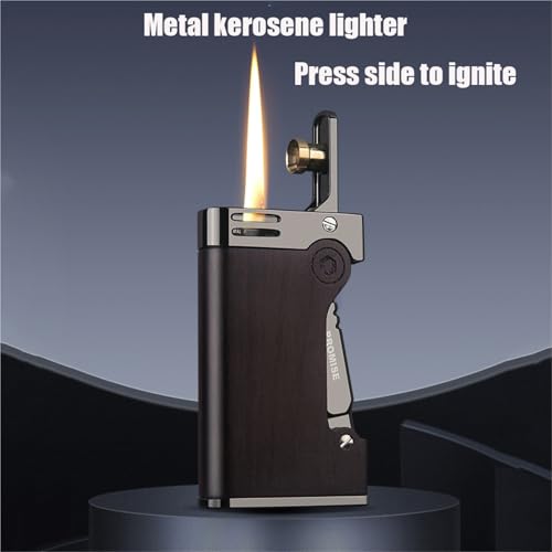 Encendedor de queroseno de metal con diseño duradero y elegante de encendido lateral 3