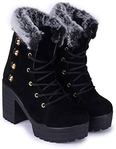 TRENDSWARE Boots For Women (Black)