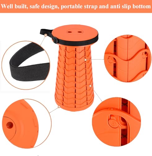 Image of Fishboy Upgraded Collapsible Stool, 400lbs Max Weight, Lightweight But Sturdy, Portable Retractable Folding Telescoping Foldable Camping Stool for Adults Outdoor Fishing Hiking BBQ