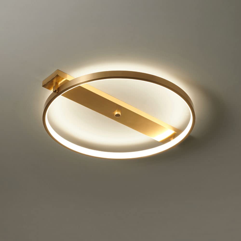 Lanterne de plafond en cuivre massif et or avec éclairage LED tricolore