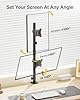 monTEK Stable Vertical Dual Monitor Stand for 17-32 Inch Computer Screen, Fully Adjustable Monitor Mount Hold up to 10KG Weight, C-Clamp and Grommet, VESA 75x75mm/100x100mm #2