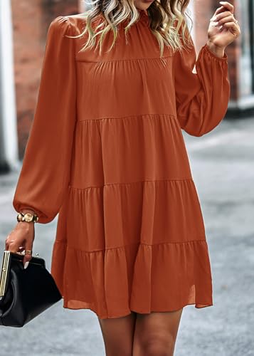 Image of KIRUNDO Women's 2026 Fall Long Sleeve Baby Doll Dresses
