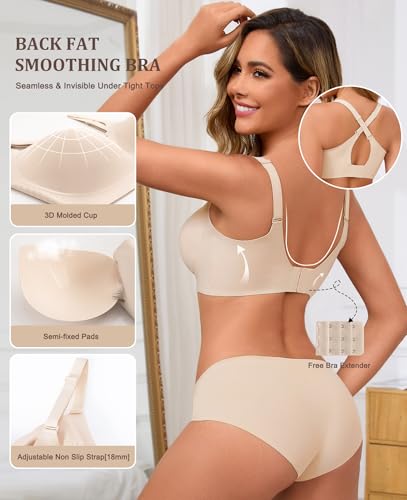 Wireless Bras for Women No Underwire Seamless Push Up Full Coverage Everyday Bra Comfortable Supportive Tshirt Bralette3