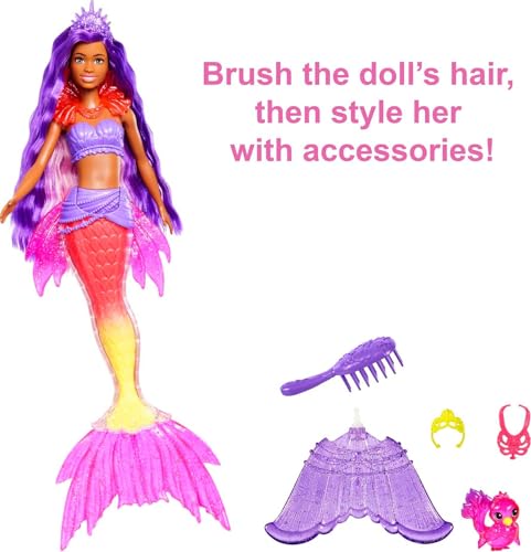 Barbie Coffret Mermaid Power avec Poupée Sirène Malibu » Roberts Animal Nageoires Interchangeables et Accessoires Jouet Enfant Dès HHG52 - vue 7