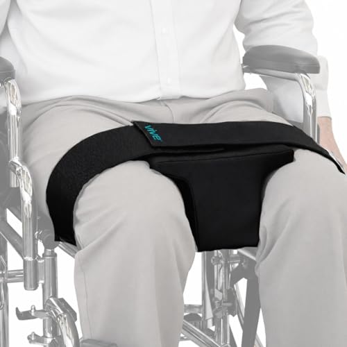 Vive Knee Separator Abduction Pillow for Hip Surgery Recovery - Orthopedic Leg Wedge with Straps for Bed & Wheelchair - Soft Cushion for Pain Relief Compression & Alignment (Black)